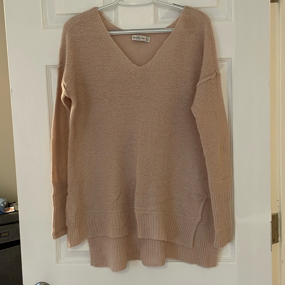 Blush Pink Abercrombie & Fitch Oversized Thin Sweater